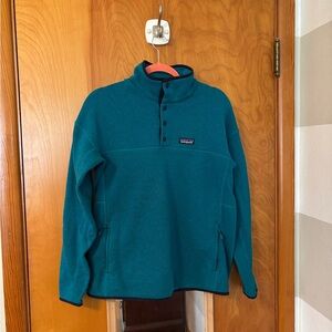 Women’s Patagonia Marsupial Better Sweater Snap Teal Green/Blue Large